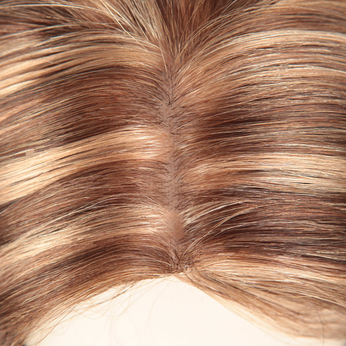 Stock Glueless European #3/9 Jevnt blandet rett menneskehår parykk 14" Silketopp 4,5" x 4,5" 130 % tetthet