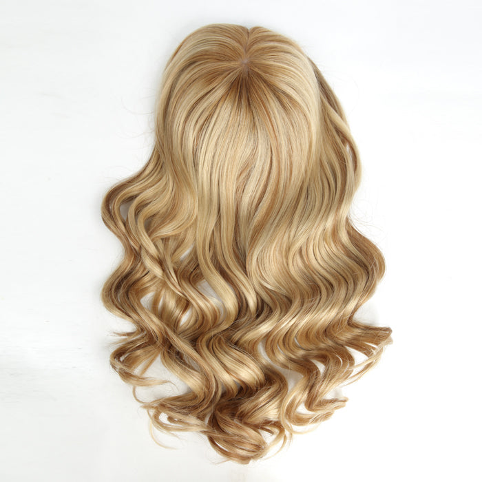 Stock European Blonde Ombre with HL Bouncy Curl Double Drawn Silk Top Topper