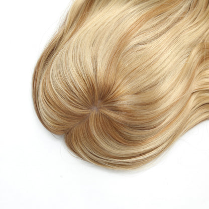 Stock European Blonde Ombre with HL Bouncy Curl Double Drawn Silk Top Topper