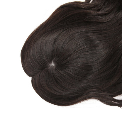 Stock European #2A Straight Double Drawn Human Hair Topper 16" Silketopp 130 % tetthet