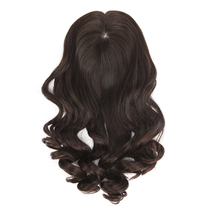 Stock European Natural Color Beach Wave Human Hair Topper