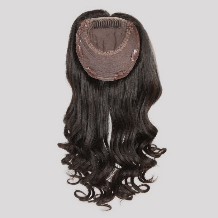 Stock European #2A Straight Double Drawn Human Hair Topper 16" Silketopp 130 % tetthet