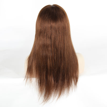 Stock Full Lace European Brown Straight Human Hair Wig