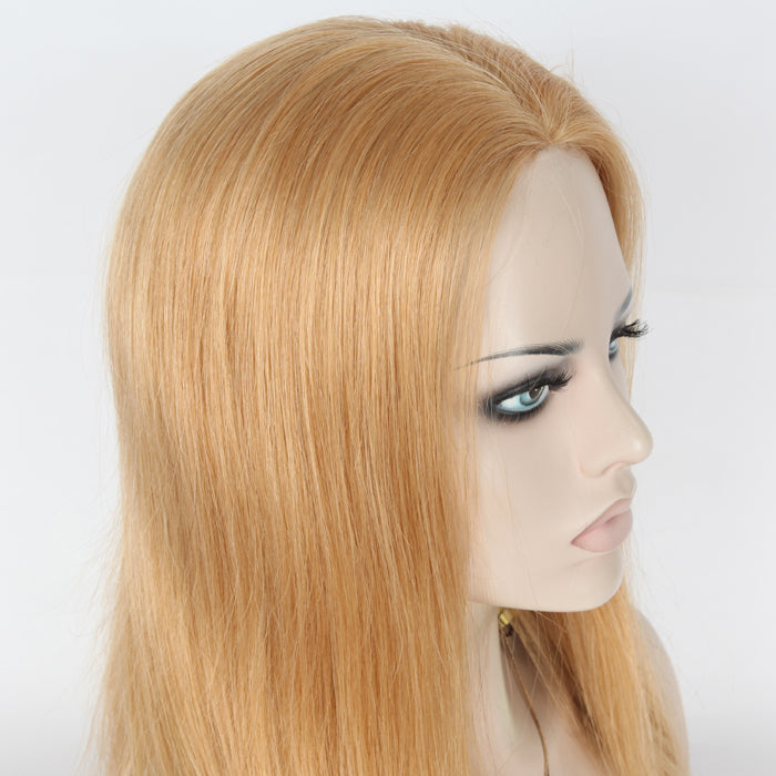Stock Glueless European Blonde Evenly blended Straight Human Hair Wig