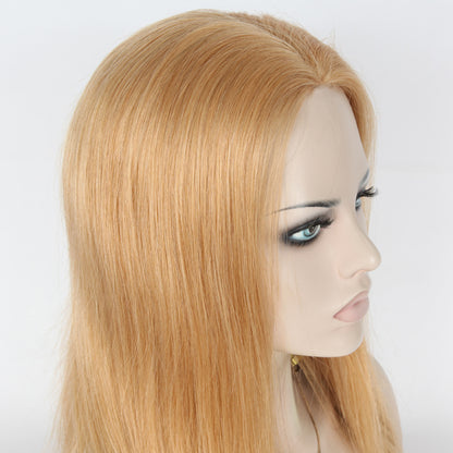 Stock Glueless European Blonde Evenly blended Straight Human Hair Wig