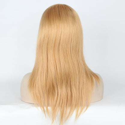 Stock Glueless European Blonde Evenly blended Straight Human Hair Wig