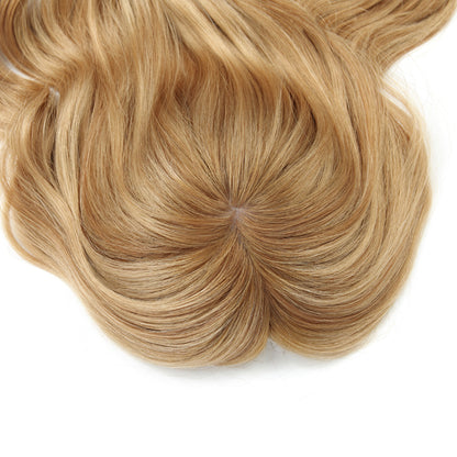 Stock European Brown Mixed Ombre with HL Bouncy Curl Double Drawn Silk Top Topper