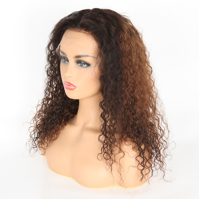 Stock Full Lace Brazilian Natural Color Ombre Water Wave Human Hair Wig