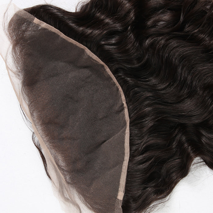 Stock 13x6 Full Lace Indian Virgin Natural Color Natural Wave Human Hair Frontal