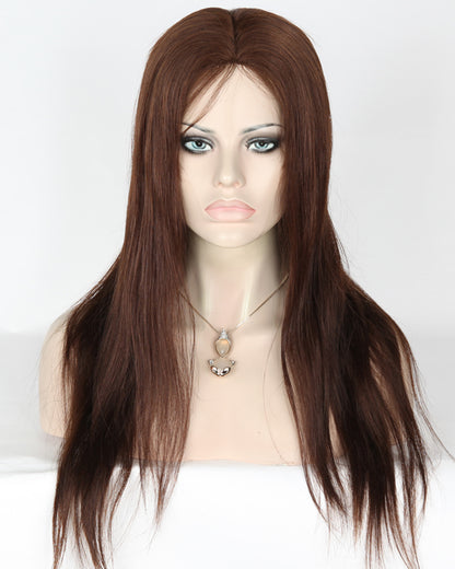 Stock Glueless Brazilian Dark Golden Brown Straight/Loose Wave Human Hair Wigs