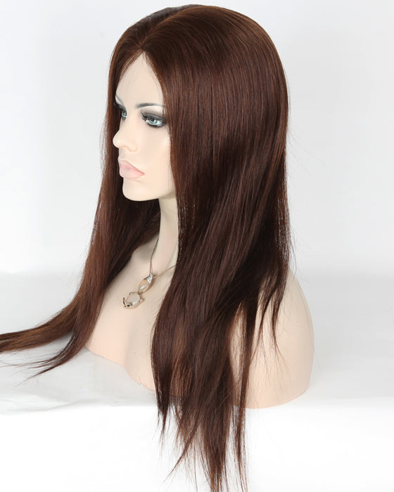 Stock Glueless Brazilian Dark Golden Brown Straight/Loose Wave Human Hair Wigs