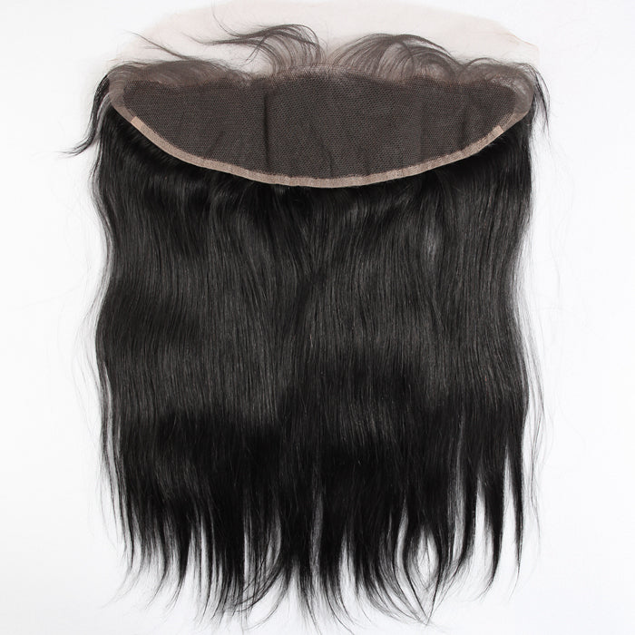 Stock 13x4 Full Lace Indian Virgin Natural Color Straight Human Hair Frontal 12-18" 120% Density