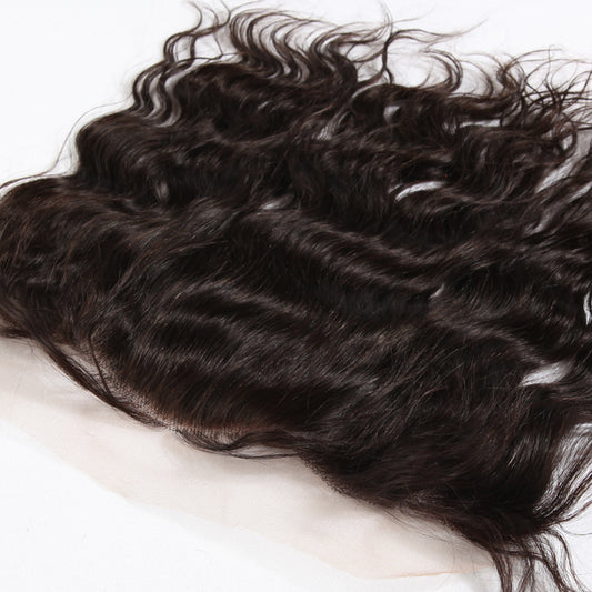 Stock 13 x 4 Full Lace Indian Remy Natural Color Natural Wave Human Hair Frontals 12" 120% Density