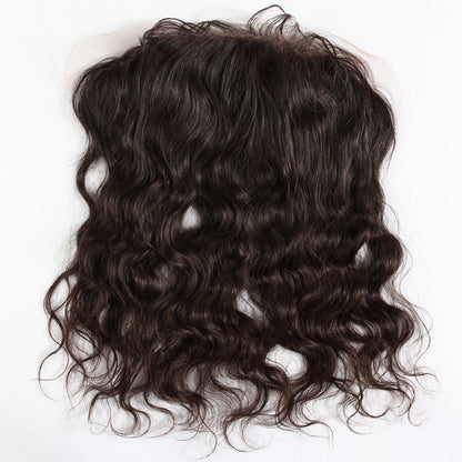 Stock 13x6 Vollspitze Brasilianisches Reines Naturhaar Natürliche Wellenfronten 14" 120% Dichte