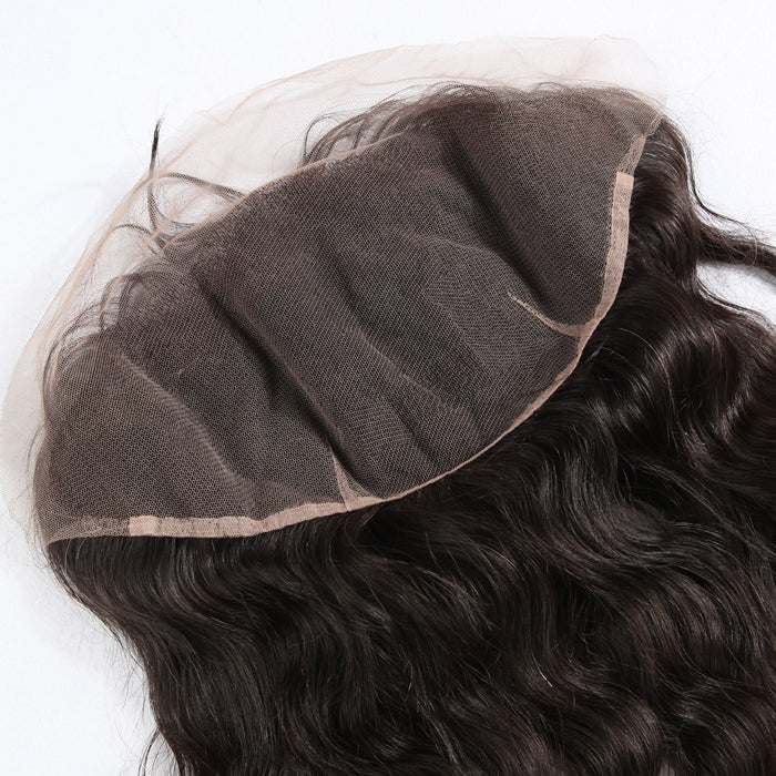 Stock 13x6 Full Lace Brazilian Virgin Natural Color Natural Wave Human Hair Frontals