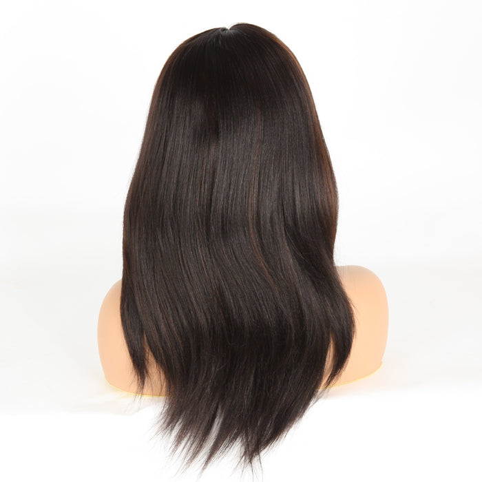 Stock Full Lace Indian Remy Off Black with Brown HL Yaki Human Hair Wigs