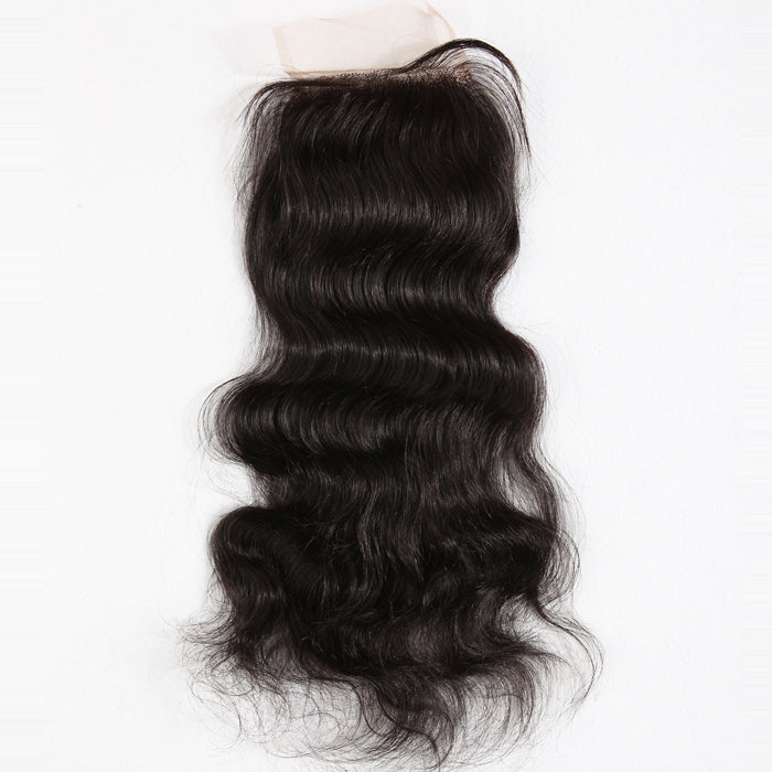 Stock Full lace Indian Remy #1B Natural Wave Human Hair Closure 14-16" 120% Density