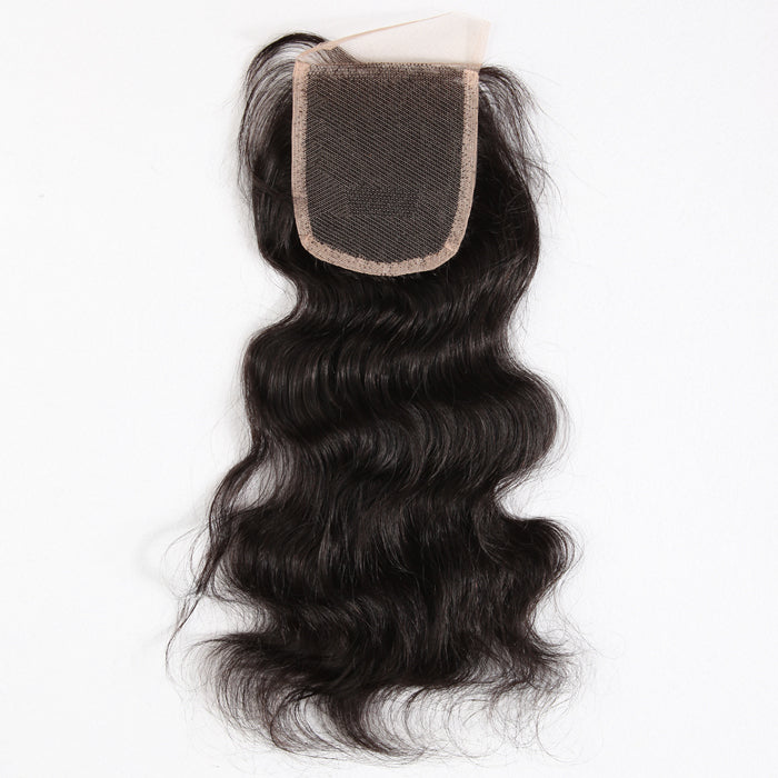 Stock Full lace Indian Remy #1B Natural Wave Human Hair Closure 14-16" 120% Density