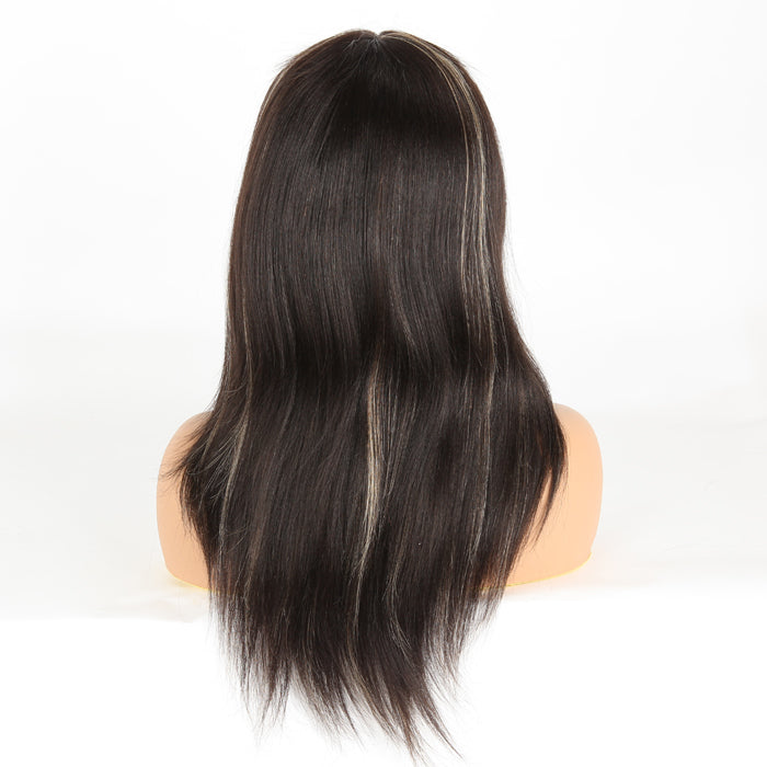 Stock Full Lace Indian Remy Black HL Light Yaki Human Hair Wig