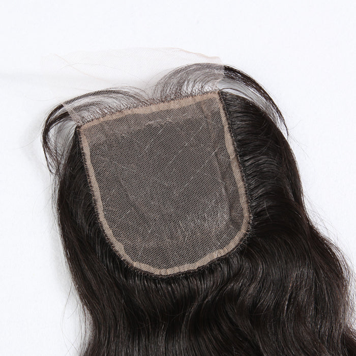 Stock Silk Top Peruvian Virgin Natural Color Natural Wave Human Hair Closures 10-16" 120% Density