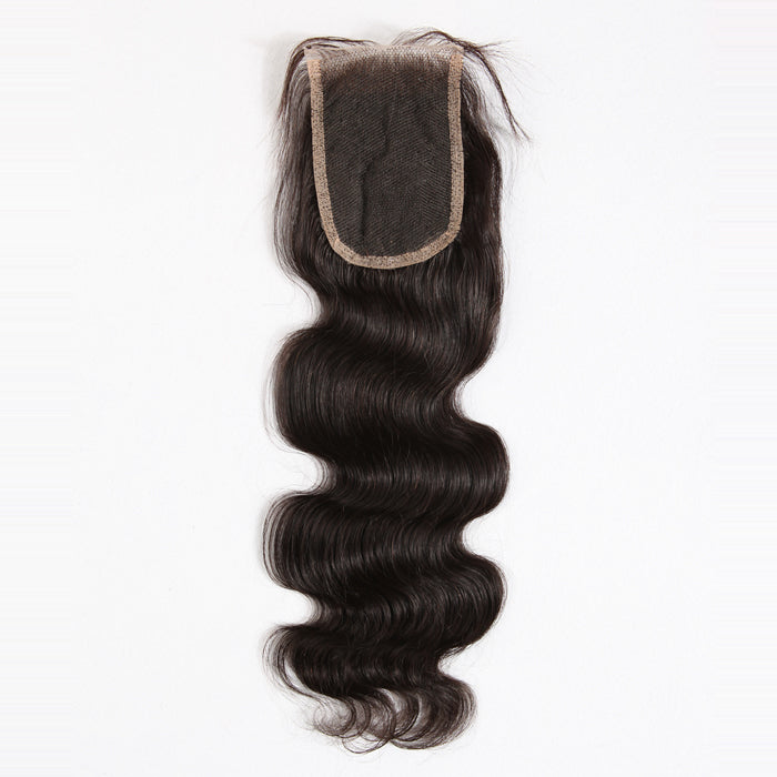 Stock Full lace Indian Remy Natural Color Body Wave Human Hair Closure 16" 120% Density