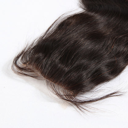 Stock Full lace Indian Remy Natural Color Body Wave Human Hair Closure 16" 120% Density