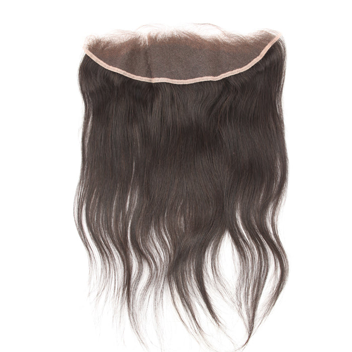 Stock 13x6 Full Lace Indian Virgin Natural Color Straight Human Hair Frontal
