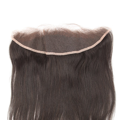 Stock 13x4 HD Full Lace Indian Remy Virgin Natural Color Straight Human Hair Frontals