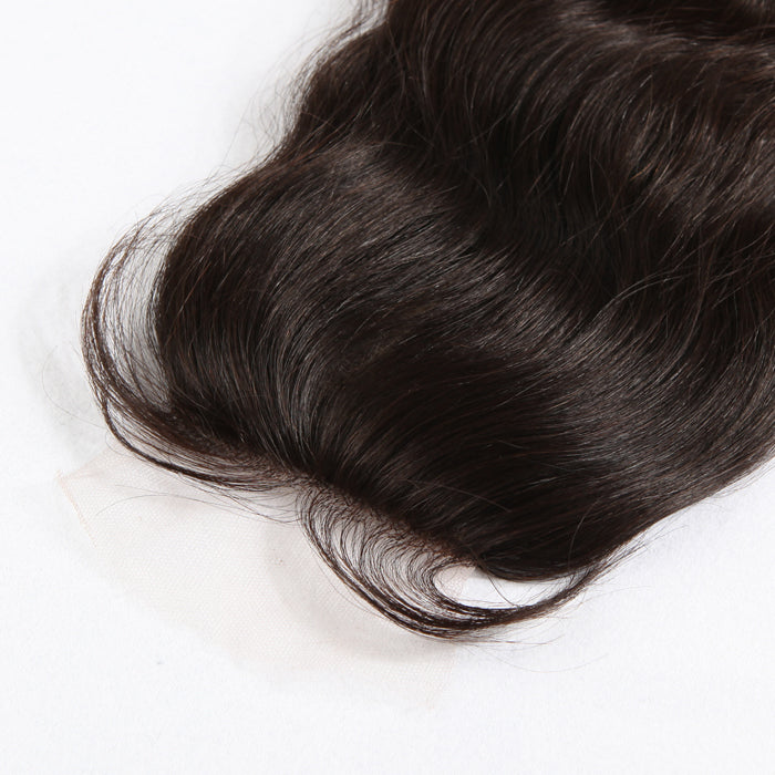 Stock Silk Top Brazilian Virgin Natural Color Natural Wave Human Hair Closures 12-16" 120% Density
