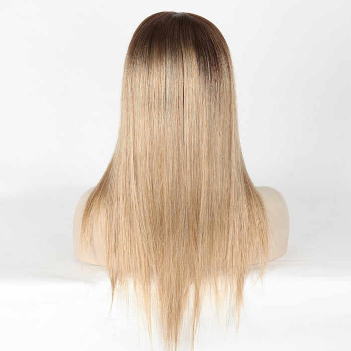 Stock Glueless European Ombre Straight/Body Wave Human Hair Silk Top Wigs