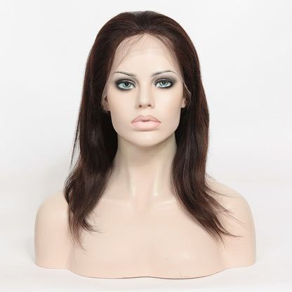 Stock Full Lace Indian Remy Natural Color Straight Human Hair Wigs