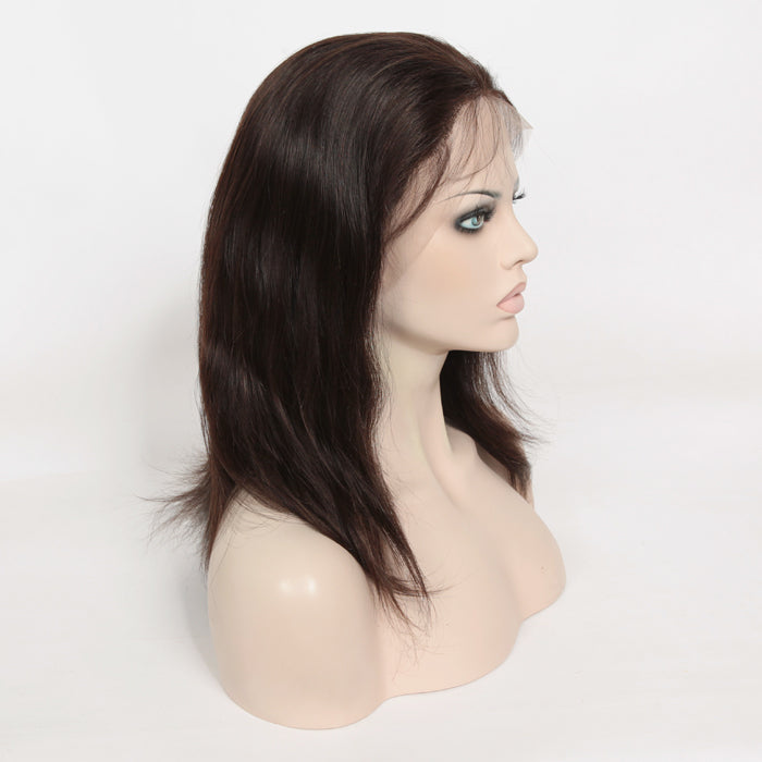 Stock Full Lace Indian Remy Natural Color Straight Human Hair Wigs