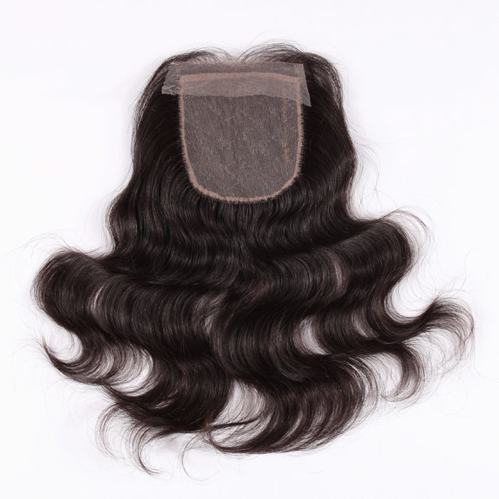 Stock Silk Top Malaysian Virgin Natural Color Natural Straight Human Hair Closures 12" 120% Density