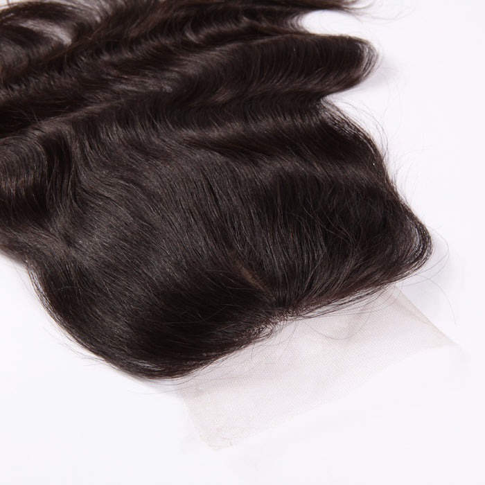 Stock Silk Top Malaysian Virgin Natural Color Natural Straight Human Hair Closures 12" 120% Density