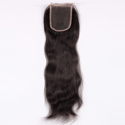 Stock Full lace Indian Remy #1B Natural Straight Human Hair Closure 16" 120% Density