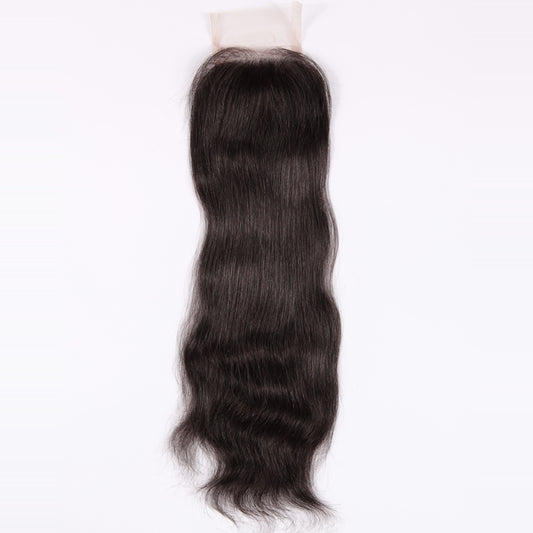 Stock Full lace Indian Remy #1B Natural Straight Human Hair Closure 16" 120% Density