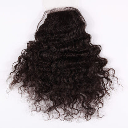 Stock Silk Top Brazilian Virgin Natural Color Natural Curly Human Hair Closure 12" 120% Density