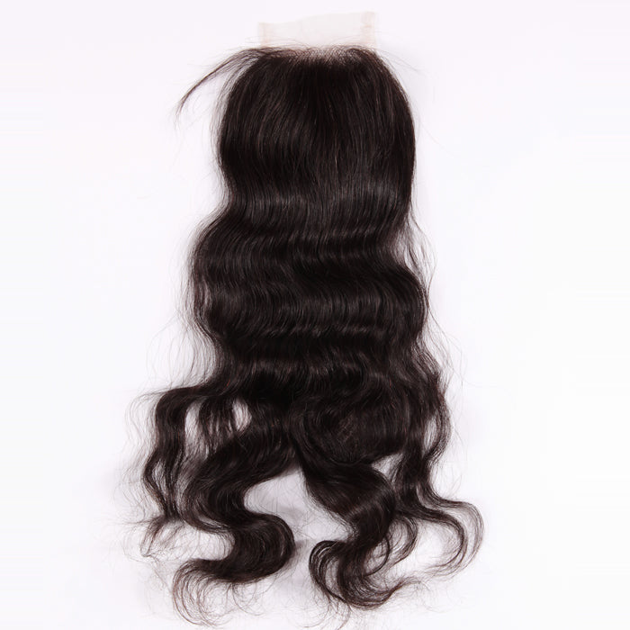 Stock Full lace Indian Remy Natural Color Natural Wave Human Hair Closure 16" 120% Density