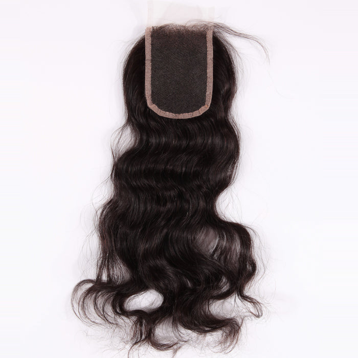 Stock Full lace Indian Remy Natural Color Natural Wave Human Hair Closure 16" 120% Density