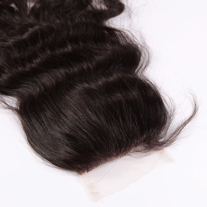 Stock Full lace Indian Remy Natural Color Natural Wave Human Hair Closure 16" 120% Density