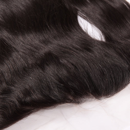 Stock 13x4 Full Lace Indian Virgin Natural Color Straight Human Hair Frontals 12"-18" 120% Dichte