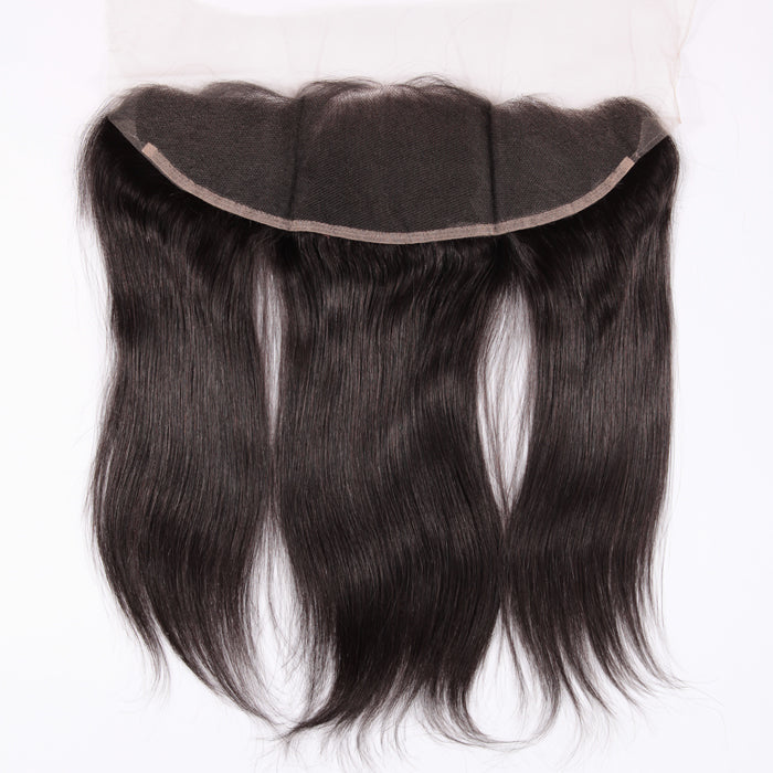 Stock 13x4 Indian Remy Off Black Straight Human Hair Frontal