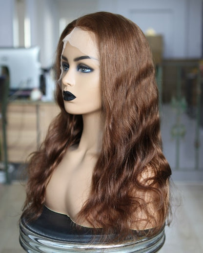 Custom Lace Front European Auburn Body Wave Human Hair Wig