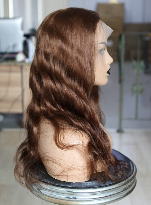 Custom Lace Front European Auburn Body Wave Human Hair Wig