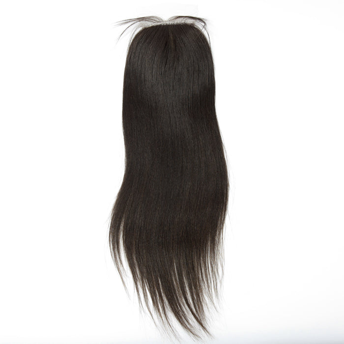 Stock Silk Top Malaysian Virgin Natural Color Light Yaki Human Hair Closure 16" 120% Density