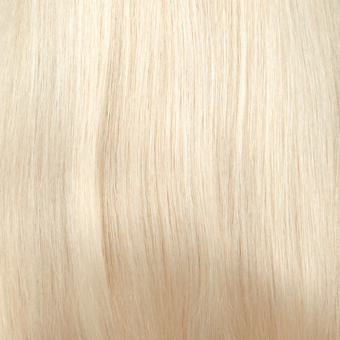 Stock Glueless European Rooted White Straight Human Hair Silk Top Wigs