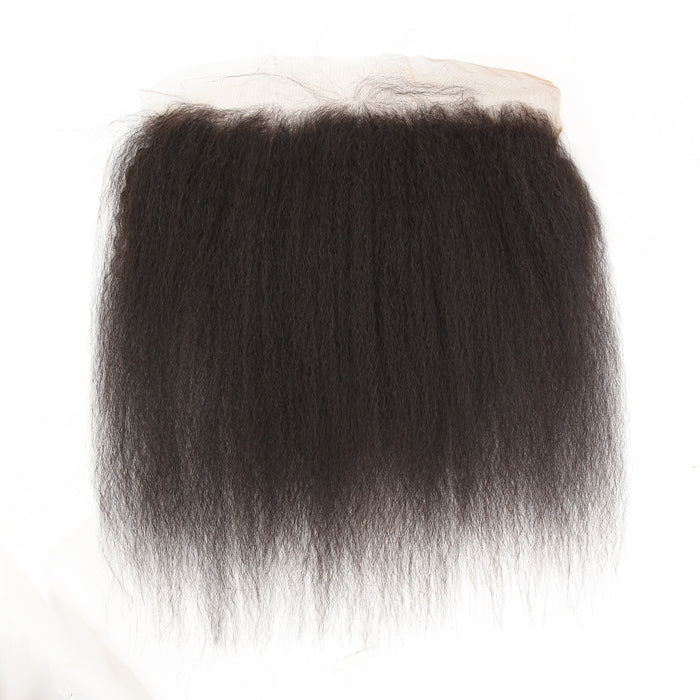 Stock Brazilian Natural Color Kinky Straight Human Hair Frontals