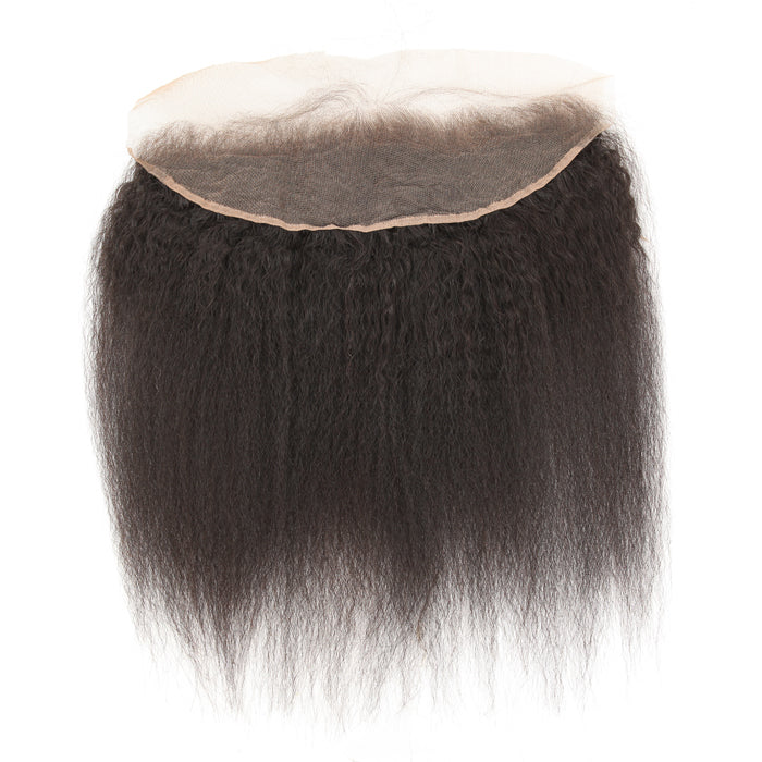 Stock Brazilian Natural Color Kinky Straight Human Hair Frontals