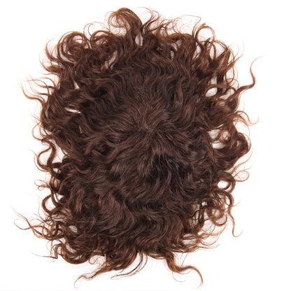 Stock Swiss Lace Brazilian Medium Brown Curly Human Hair Closure 6" with PU 130% Density