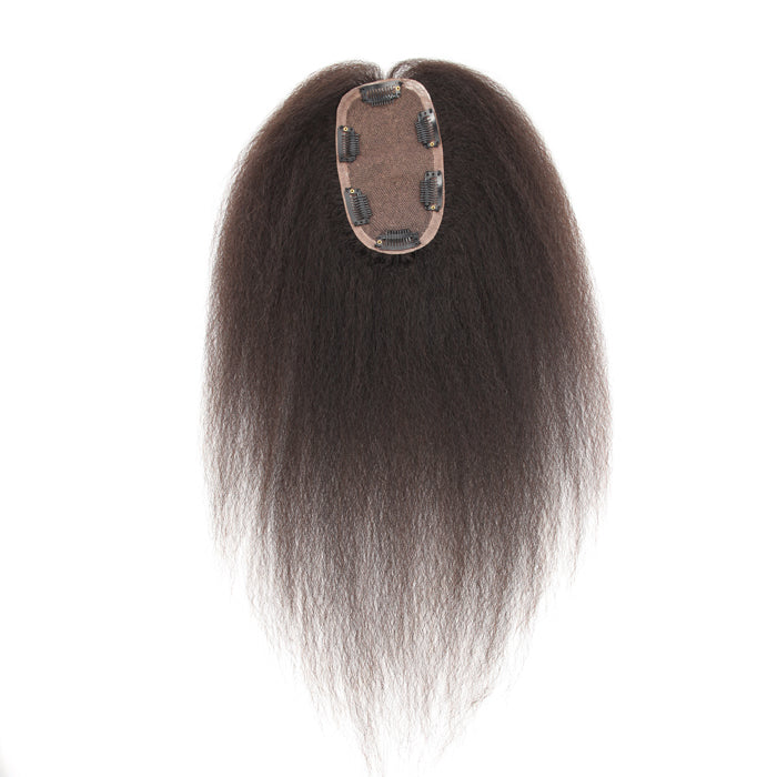 Stock Silk Top Brazilian Virgin Natural Color Kinky Straight Human Hair Closure 16" 100% Density